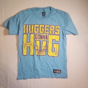 WWE Bayley Huggers Gonna Hug Youth Large T-Shirt Light Blue Graphic Tee